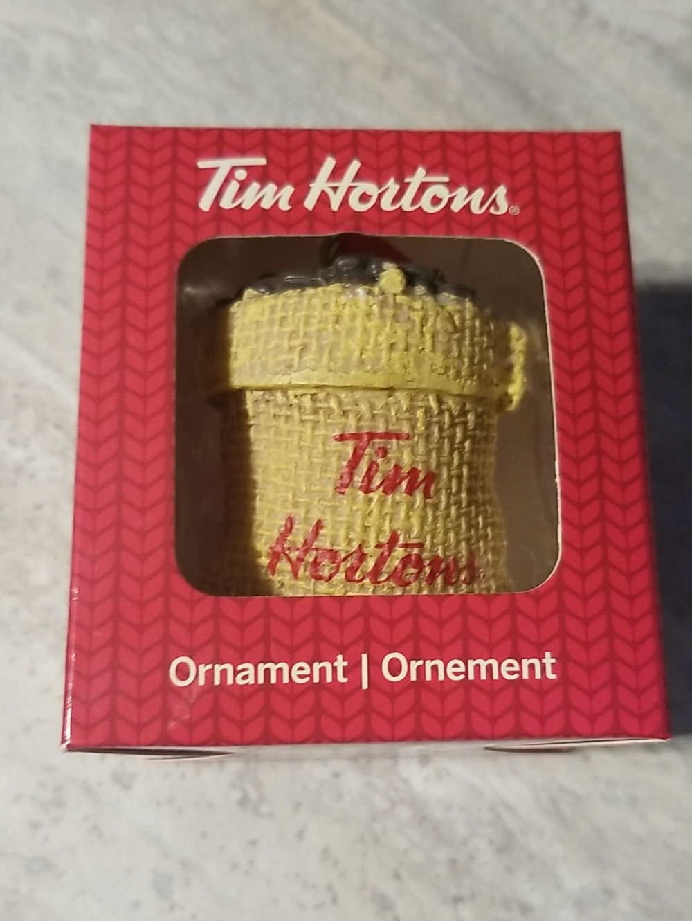 Tim Hortons Yellow Coffee Cup Holiday Ornament